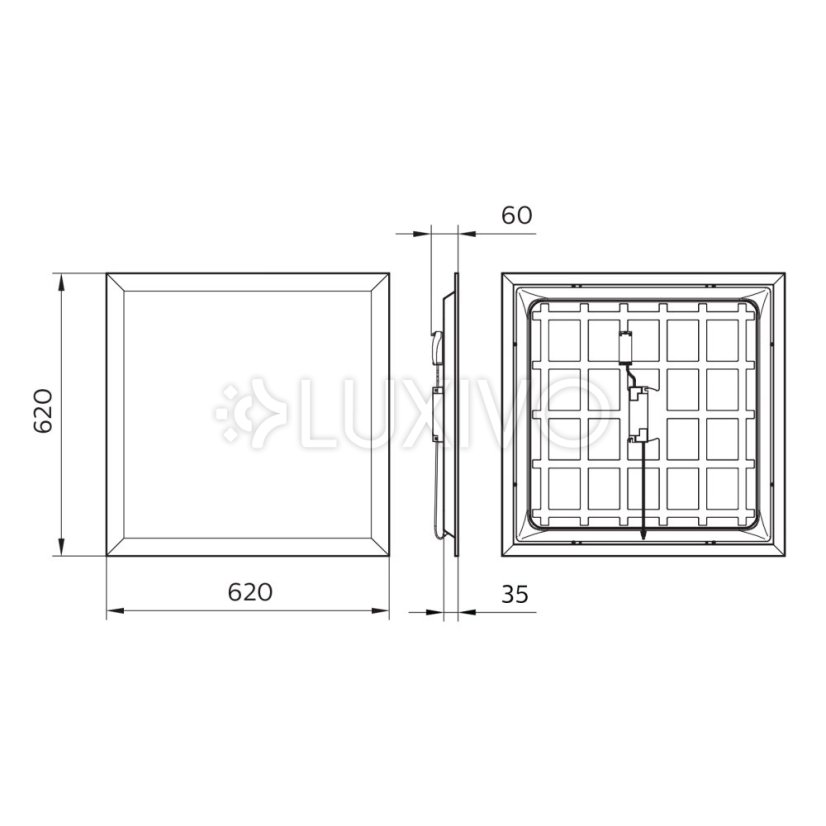 LED panel 62x62 36W 3200lm 4000K White Projetline Philips