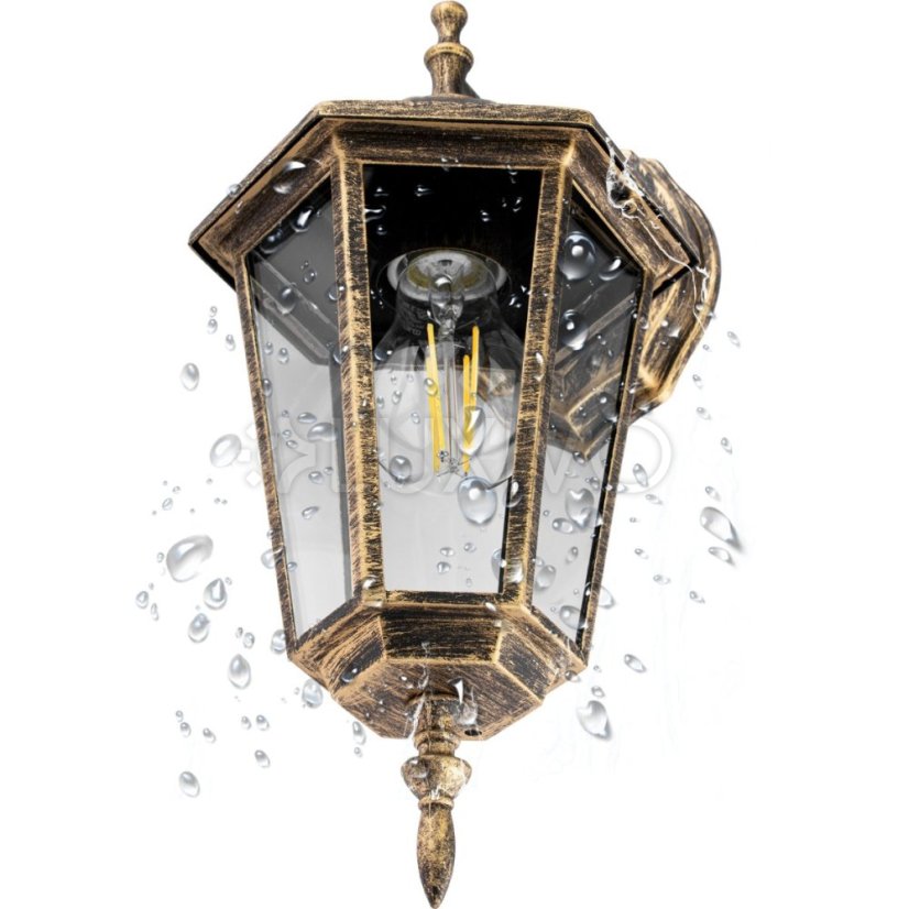 Vonkajšie fasádne nástenné svietidlo E27 LATARNIA DOWN DOWN Patina BELLIS LUMILED