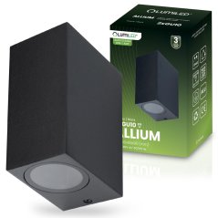 Vonkajšie nástenné svietidlo záhradné fasádne 2xGU10 ALLIUM čierna štvorcové LUMILED
