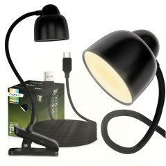 LED stolová lampa 5W CCT kresliarska školská TESA 2 čierna LUMILED
