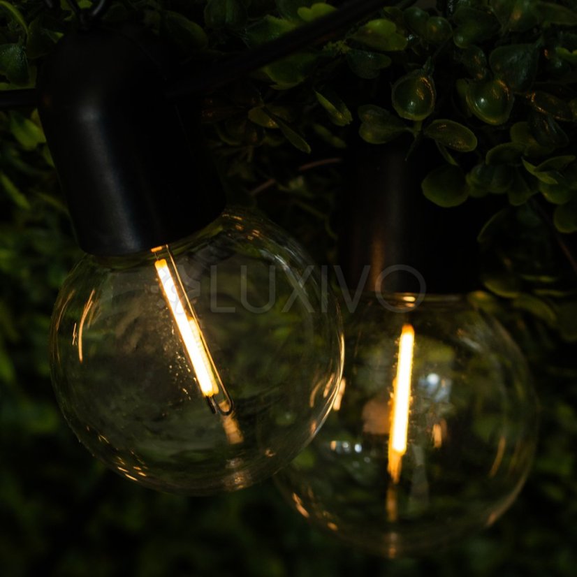 Solárna záhrada Girland 20x LED dekoratívne gule 11,58 m 3000K Warm LOVO LUMILED