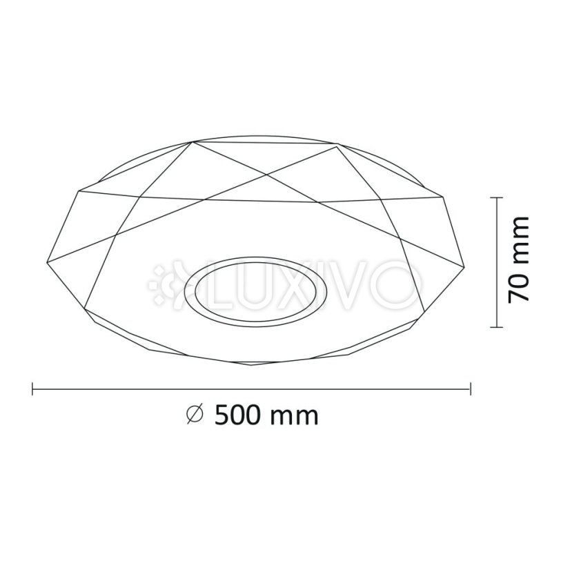 Plafón LED stropný 68W 7500lm CCT 120° biely IP44 diaľkovo stmievateľný Diamond Sanico Goldlux