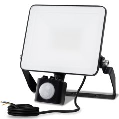 LED reflektor AZZLER 20W 2400lm 4000K IP44 Halogénová vonkajšia lampa so senzorom pohybu čierna LUMILED