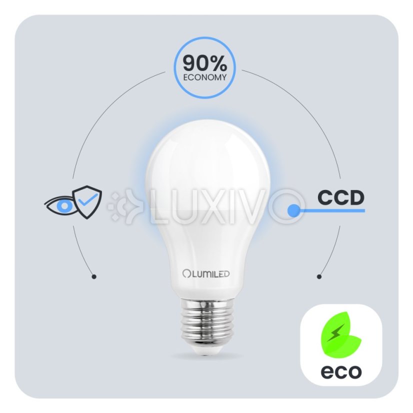 LED žiarovka E27 A60 10W = 75W 1055lm 3000K Warm 260° LUMILED