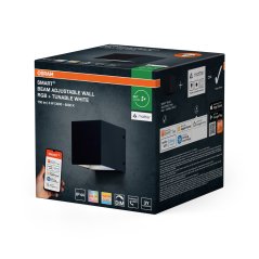 Vonkajšie nástenné svietidlo LED 8W 320lm 3000-6500K CCT RGB stmievateľné čierne IP44 SMART MATTER Osram