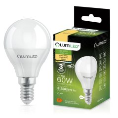 LED žiarovka E14 P40 8W = 60W 806lm 3000K Warm 180° LUMILED