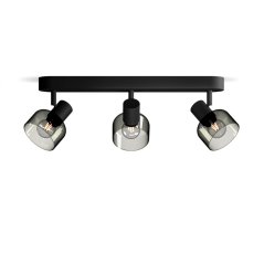 Reflektorová stropná lampa 3x E14 Black Sleet Philips
