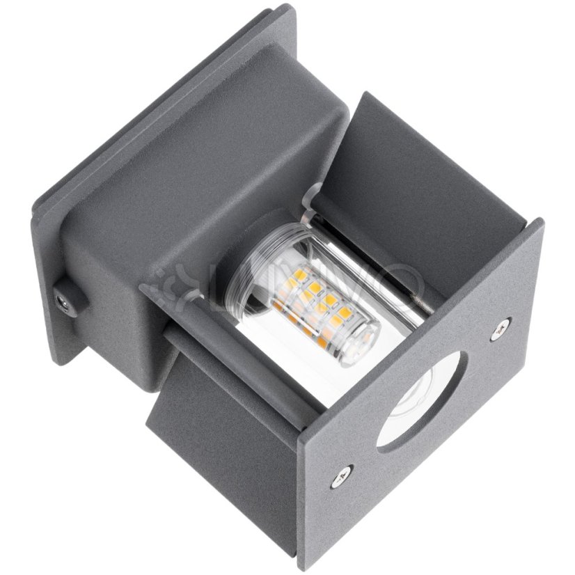 Záhradné nástenné svietidlo LED G9 nastaviteľné zhora nadol Graphite PYXIS LUMILED