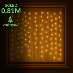 Vianočná led svetelná záclona vnútorná - 50led - 0,81m teplá biela