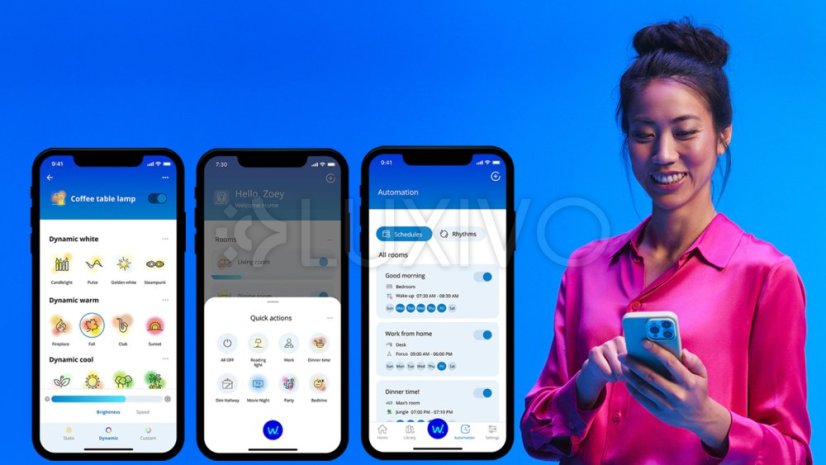 LED stolová lampa 9W 620lm 2200-6500K RGB + TW 13,5cm Smart SMART WiFi Bluetooth App Squire WiZ