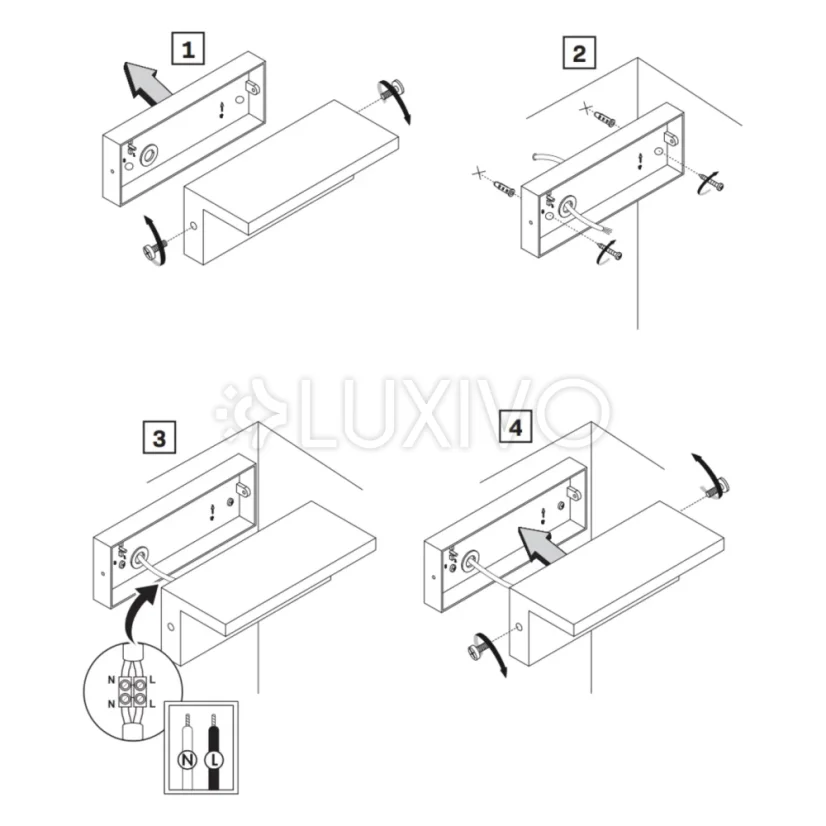 Vonkajšie nástenné fasádne svietidlo LED 4000K Rectangle Black