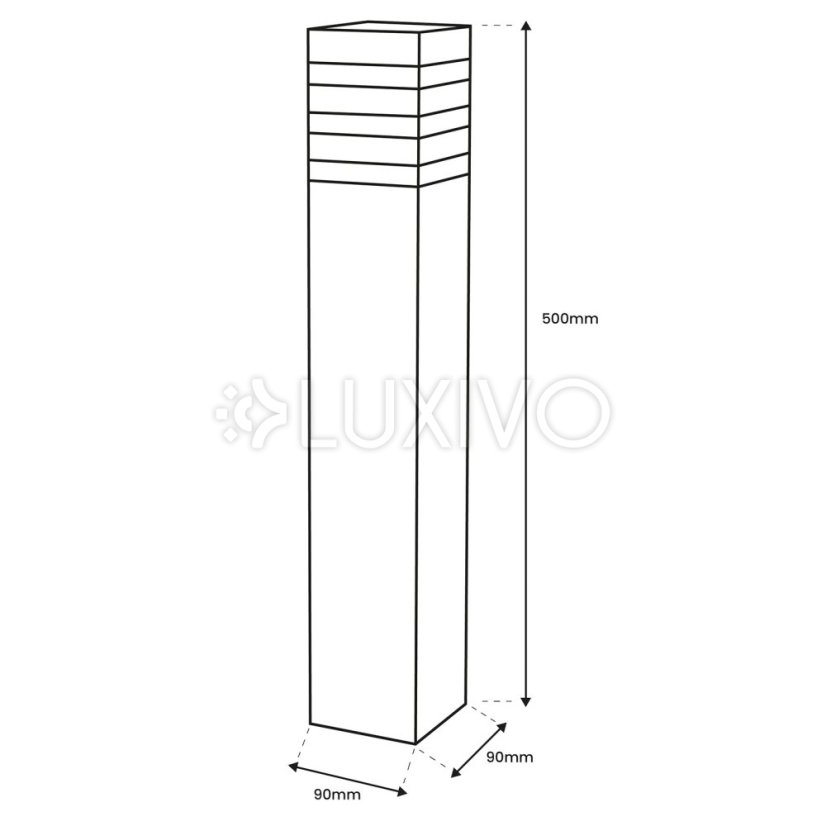 Záhradný vonkajší stojaci LED stĺp E27 12W TAXUS 2 50cm LUMILED
