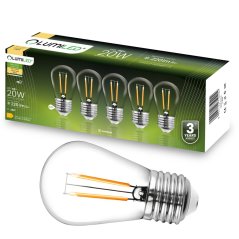 LED žiarovka E27 Edison ST14 2W = 20W 220lm 3000K Warm 360° FILAMENT LUMILED
