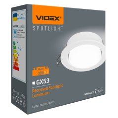 Zapustené bodové stropné svietidlo Round GX53 White Videx