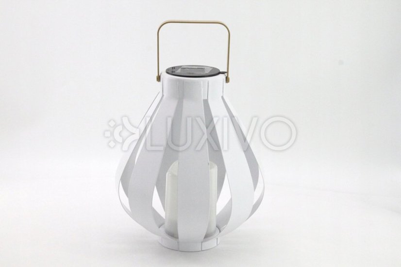 Solárne LED svietidlo Závesné svietidlo LAMPION biele LED 34 cm teplé