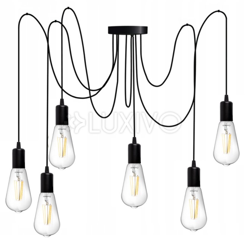 Závesná stropná lampa ARANE pavúk 6 ramien pre LED 6x E27 LUMILED