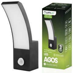 Vonkajšia záhradná lampa LED nástenná lampa 12W 4000K Senzor pohybu AGOS LUMILED