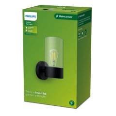 Vonkajšie nástenné svietidlo E27 Black Flareon Philips