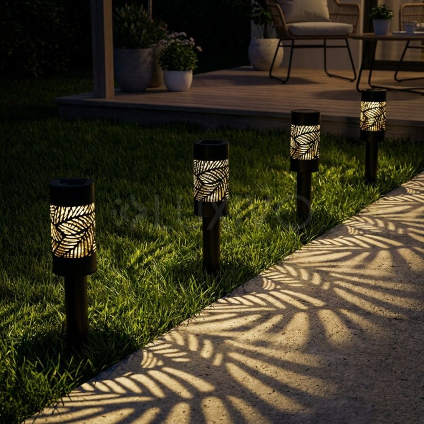 5x Solárna záhradná lampa LED 2700K zapichovací stĺpik priehľadný CAREX LUMILED