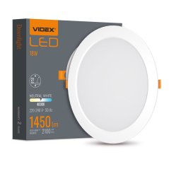 LED panel Zapustené vstavané svietidlo 18W 2100lm 4000K Neutrálna biela Videx