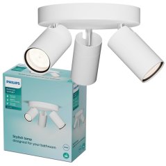 Reflektorová stropná lampa 3x GU10 IP44 biela Kosipo Philips