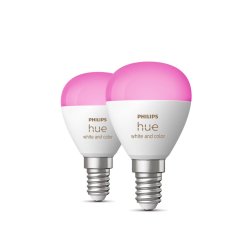 2x LED žiarovka E14 Ball P45 5,1W = 40W 470lm 2000-6500K CCT + RGB SMART Smart Bluetooth ZigBee White and Color Ambiance Philips HUE