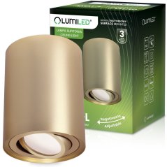 Nástenné svietidlo halogénové bodové tuba pohyblivé okrúhle zlaté 115mm AMAT-L