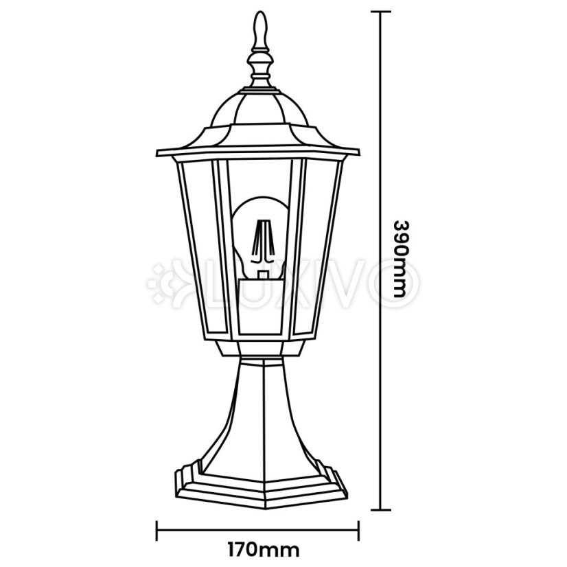 Záhradné svietidlo Vonkajšia lampa E27 Nízke tienidlo 40cm Patina BELLIS LUMILED