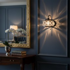 Nástenné svietidlo natreté lampa E27 čierna VEJLE Sanico Goldlux