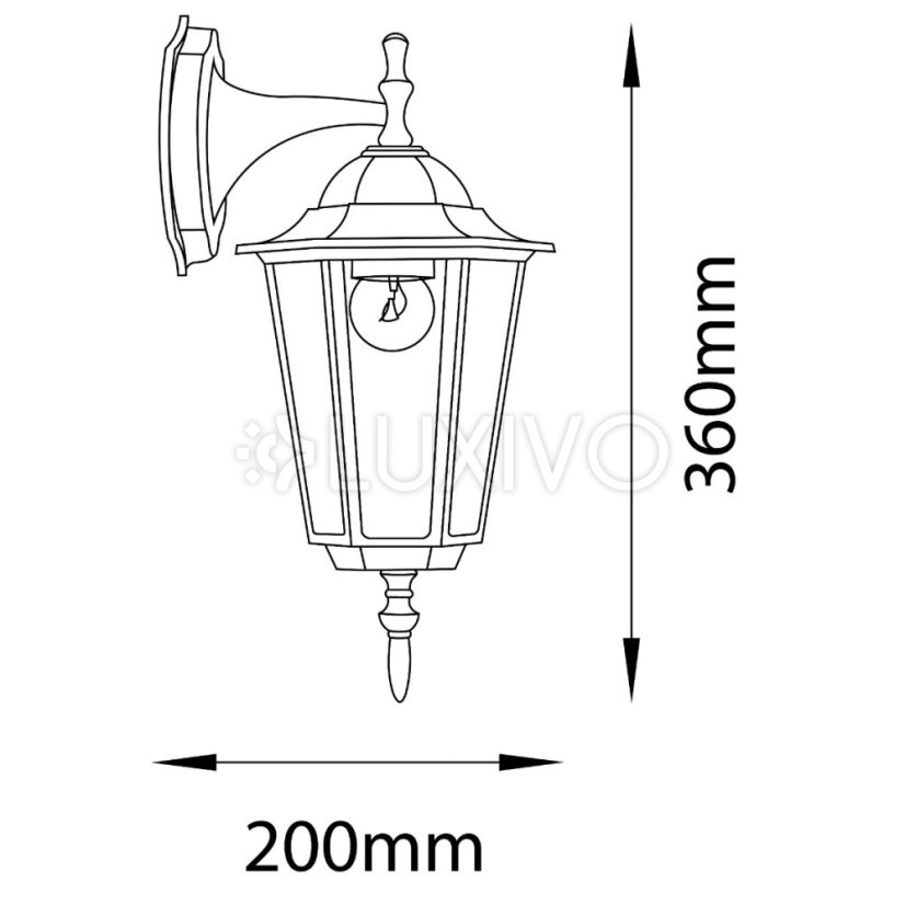 Vonkajšie fasádne nástenné svietidlo E27 LATARNIA DOWN DOWN Patina BELLIS LUMILED