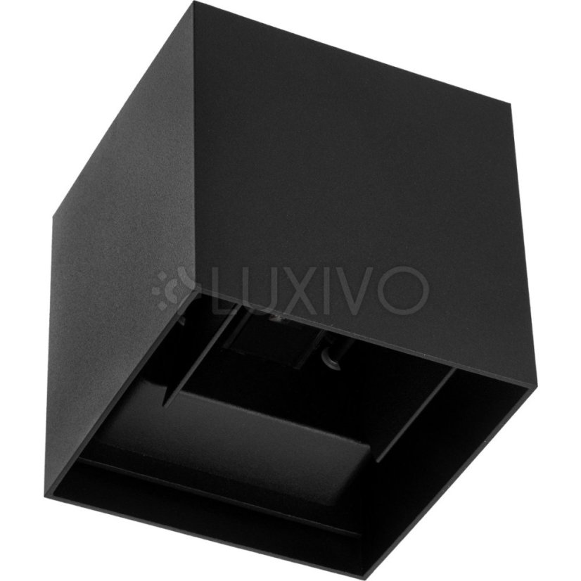 LED fasádne nástenné svietidlo 2x3W 4000K Nastaviteľné zhora nadol Čierna PICEA LUMILED