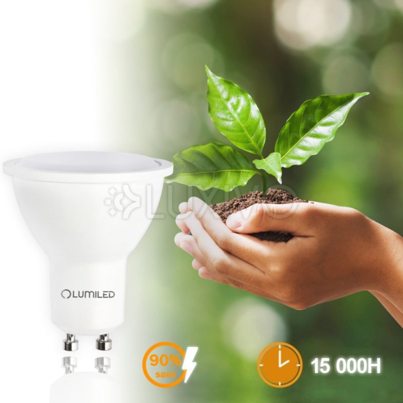 LED žiarovka GU10 10W = 90W 900lm 6500K Cold 120° LUMILED