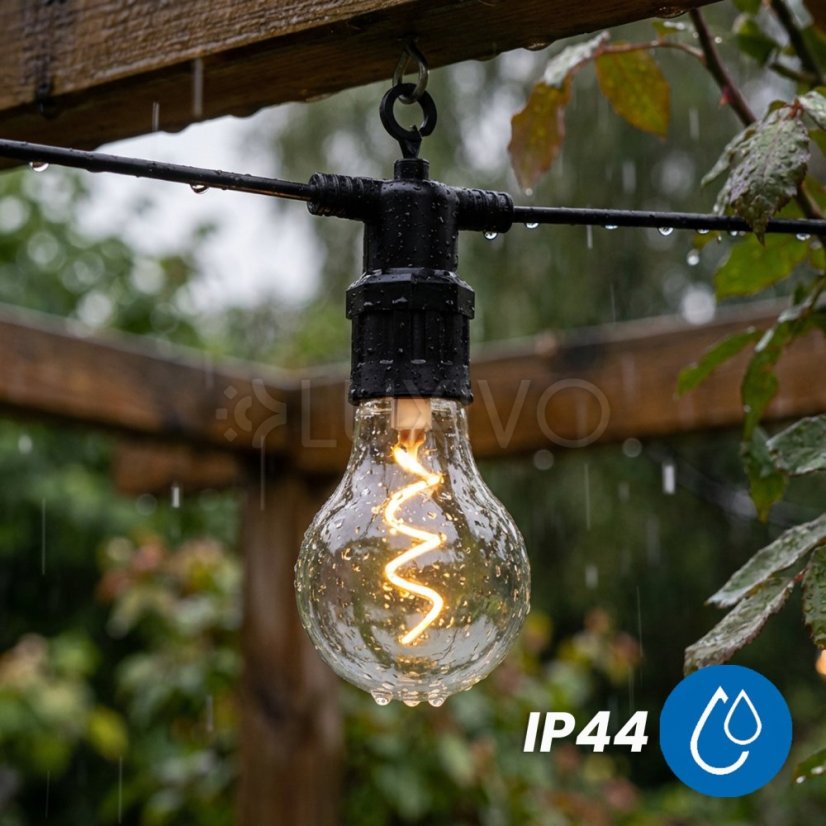 Záhradná solárna girlanda 15x LED dekoračné žiarovky 11, 58m 2200K teplá + diaľkový ovládač ALAVAS LUMILED