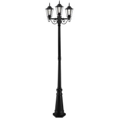 Vonkajšie záhradné svietidlo 3xE27 LAMppost 2m Black BELLIS LUMILED