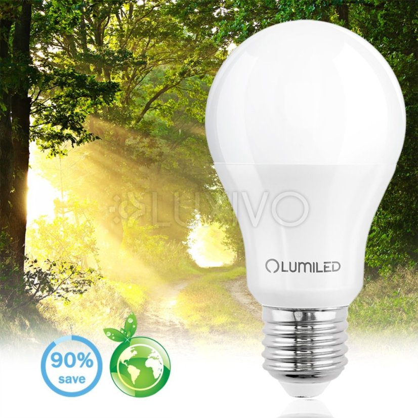 LED žiarovka E27 A60 10W = 75W 1055lm 3000K Warm 260° LUMILED