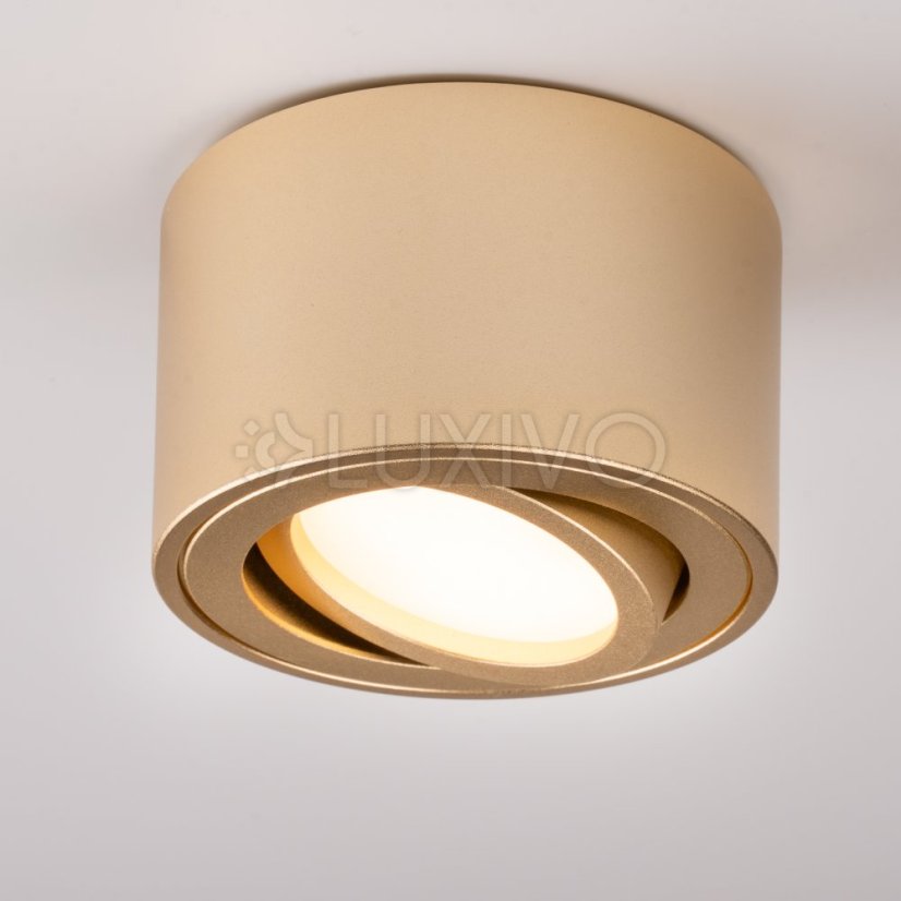 Nástenné halogénové bodové svietidlo rúrkové pohyblivé okrúhle zlaté 50mm AMAT-S