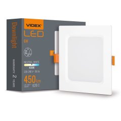 LED panel Zapustené svietidlo 6W 620lm 4000K Neutrálna biela Videx