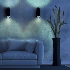 Nástenné svietidlo natreté 2x GU10 čierne PARIS Sanico Goldlux