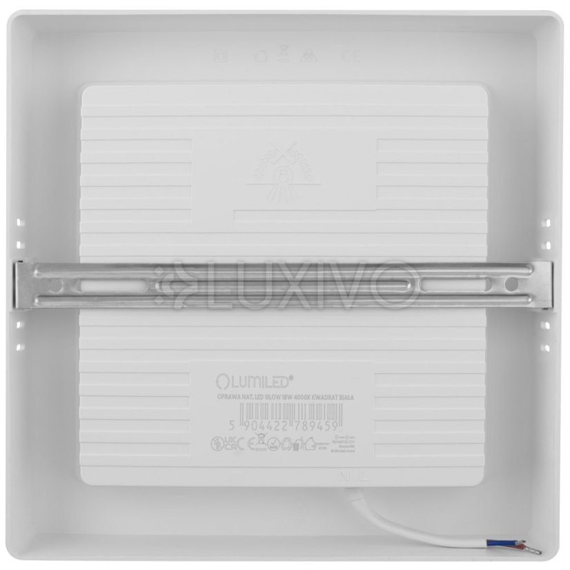 Stropné svietidlo LED s povrchovou montážou 18W Square 4000K GLOW White LUMILED