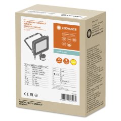 LED reflektor 20W 1800lm 3000K IP65 čierny so senzorom pohybu a súmraku LEDVANCE COMPACT V