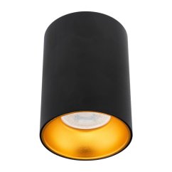 Hliníkové halogénové svietidlo SPOT TUBA na povrchovú montáž pre LED GU10 Čierna a zlatá