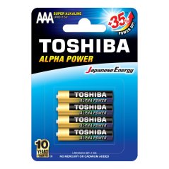 TOSHIBA ALPHA POWER LR03 AAA 1,5V alkalické batérie blister 4ks