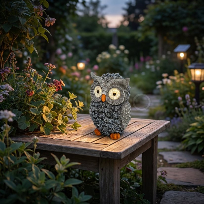 Solárna záhradná lampa LED sova dekoratívna figúrka 3000K MALVA IP44 Lumiled