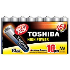 Alkalické batérie TOSHIBA HIGH POWER LR03 AAA 1,5 V PACK 16 ks