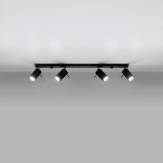 Svietidlo na povrchovú montáž RING 4L 4xGU10 Reflektor Halogén Pohyblivé Minimalistické čierne SOLLUX