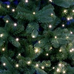 Vianočný led zväzok svietiacich reťazcov s časovačom - 10 reťazcov po 25ks led - 2,4m - studená biela