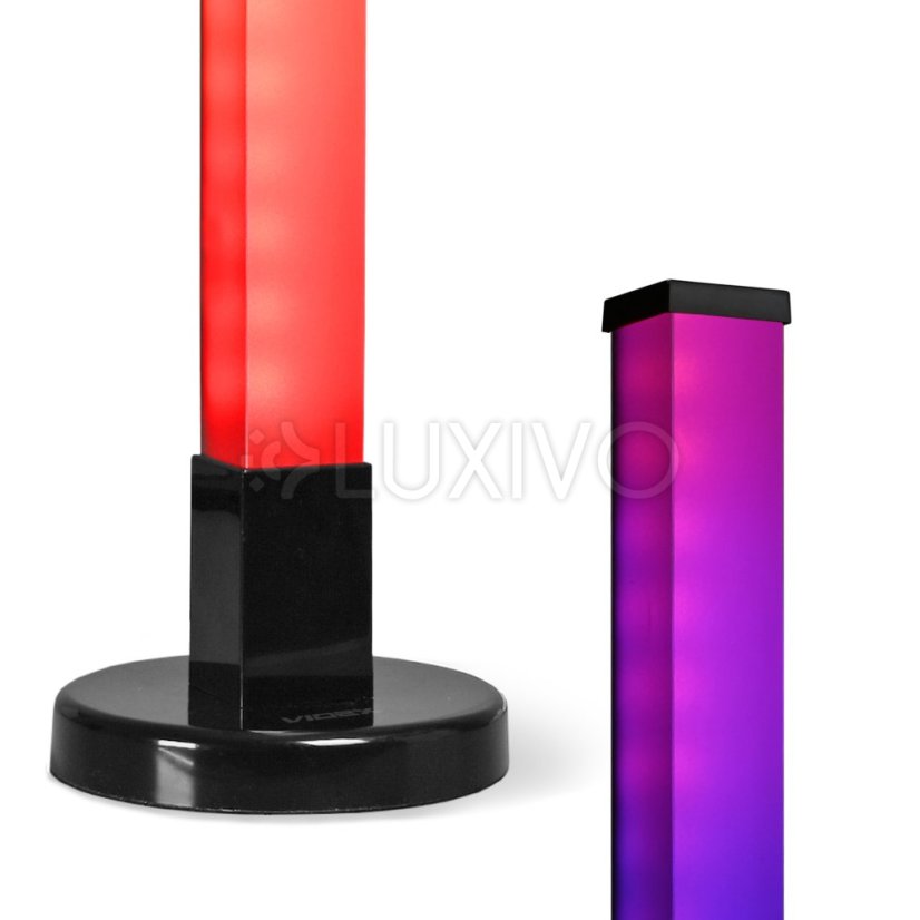 Stojacia lampa podlahová 10W RGB 6500K LED 250lm 360° 150cm čierna diaľkové ovládanie Videx