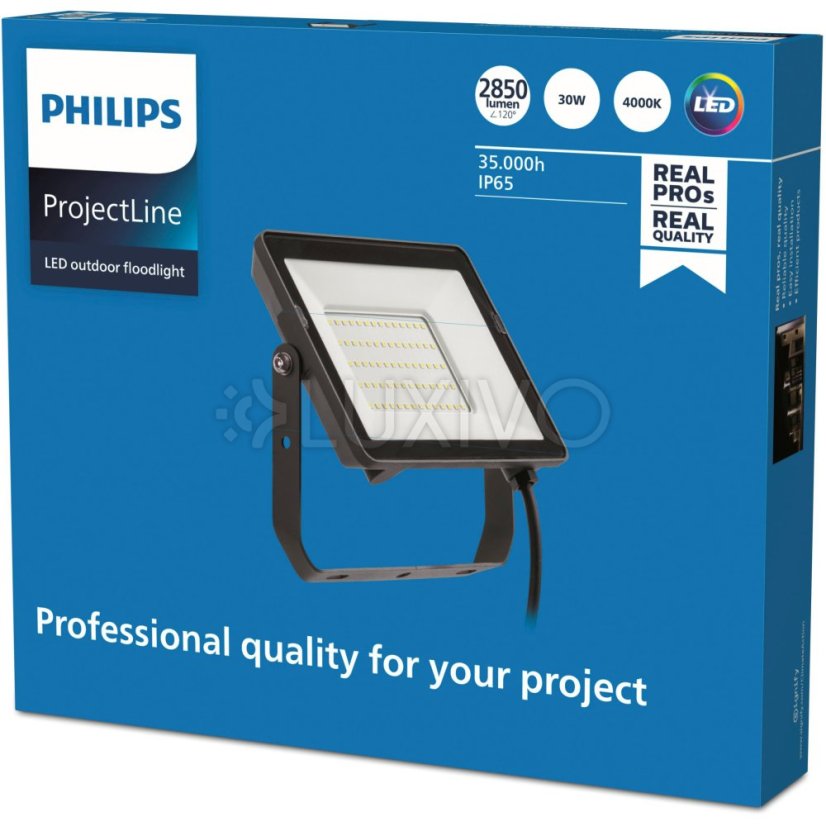 LED reflektor 30W 2850lm 4000K IP65 čierny ProjectLine reflektor PHILIPS