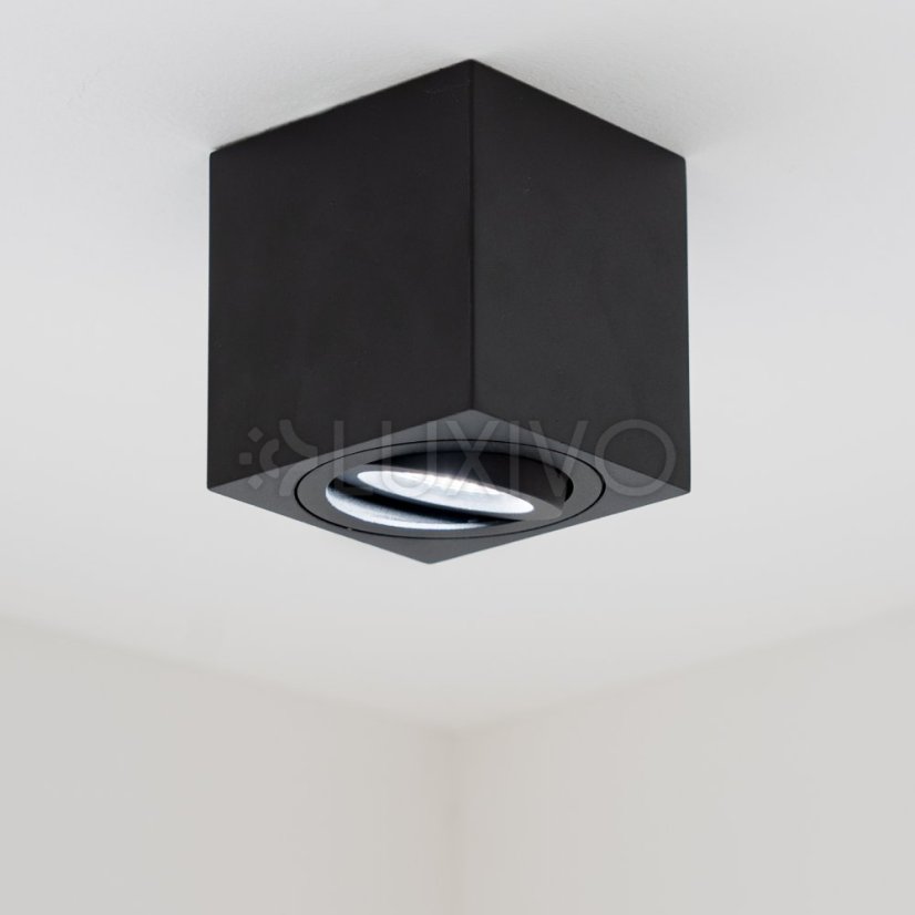 Povrchová montáž HALOGEN Pohyblivé svietidlo AMAT-M GU10 LUMILED Square Black 84mm