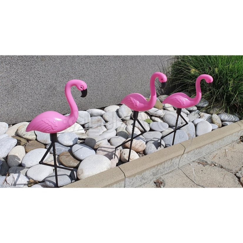 3x LED záhradná lampa Flamingos 54cm